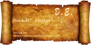 Donkó Eszter névjegykártya